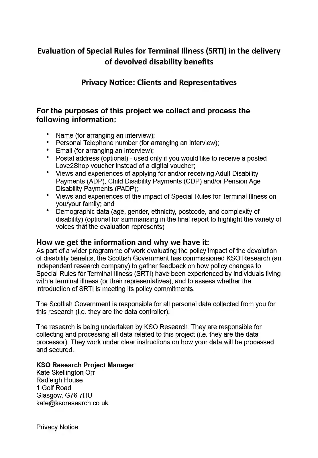 Client/Representative Privacy Notice